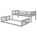 Letto a castello convertibile in legno grigio/bianco per 2 bambini