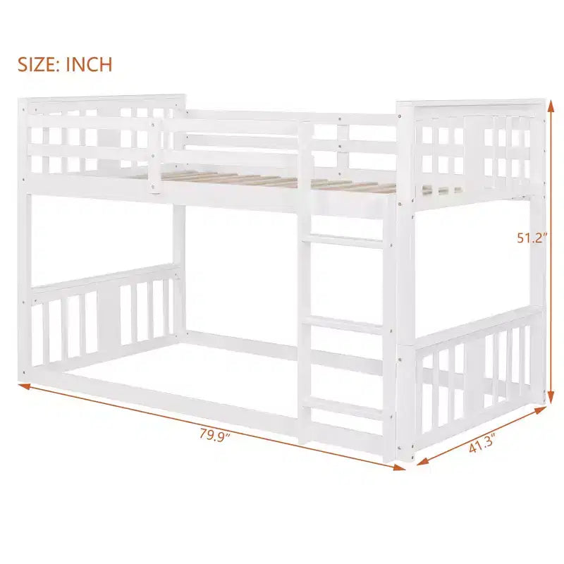 Letto a castello convertibile in legno grigio/bianco per 2 bambini
