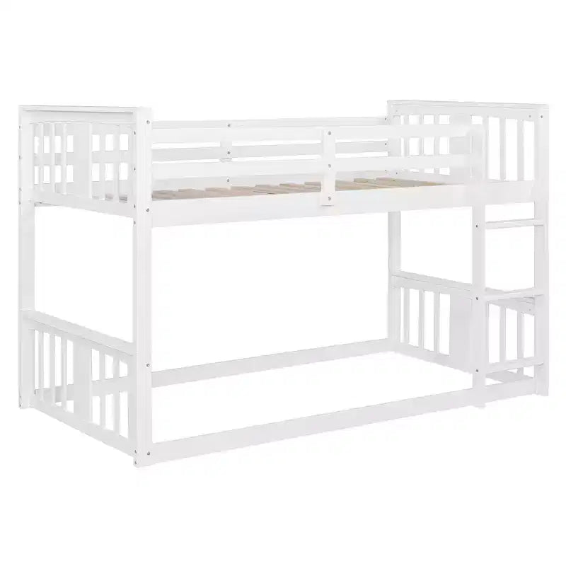 Letto a castello convertibile in legno grigio/bianco per 2 bambini