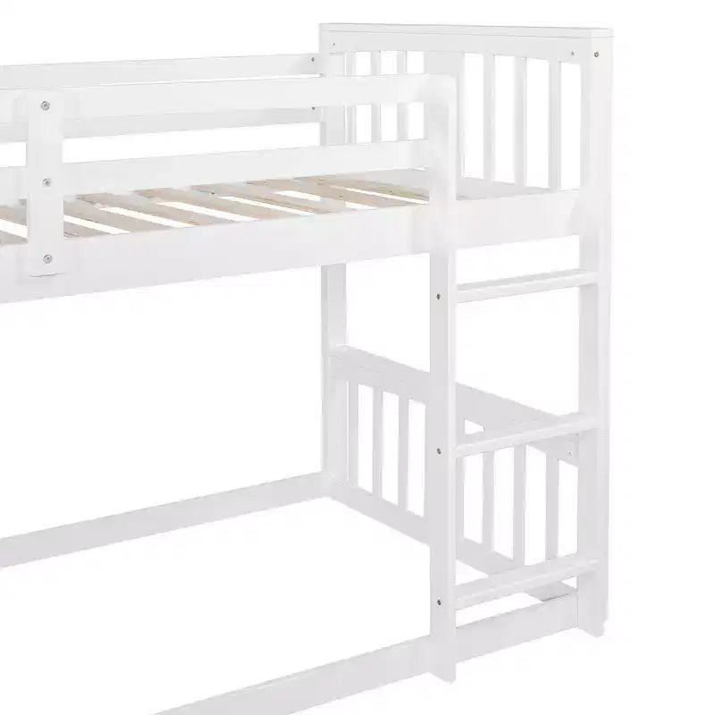 Letto a castello convertibile in legno grigio/bianco per 2 bambini
