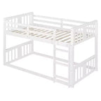 Letto a castello convertibile in legno grigio/bianco per 2 bambini
