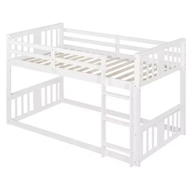 Letto a castello convertibile in legno grigio/bianco per 2 bambini