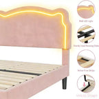 Struttura letto imbottita singola a LED con testiera, per 1 persona (bambini)
