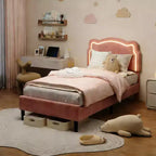 Struttura letto imbottita singola a LED con testiera, per 1 persona (bambini)