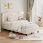 Struttura letto imbottita singola a LED con testiera, per 1 persona (bambini)