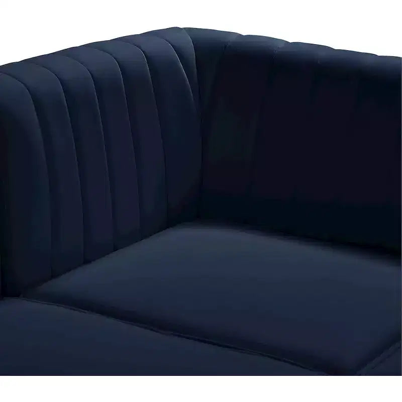 Poltrona senza braccioli in velluto blu navy, seduta singola
