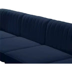 Poltrona senza braccioli in velluto blu navy, seduta singola