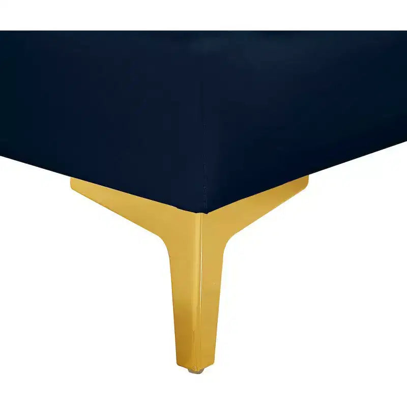 Poltrona senza braccioli in velluto blu navy, seduta singola