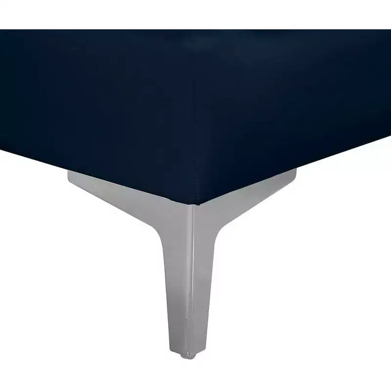 Poltrona senza braccioli in velluto blu navy, seduta singola